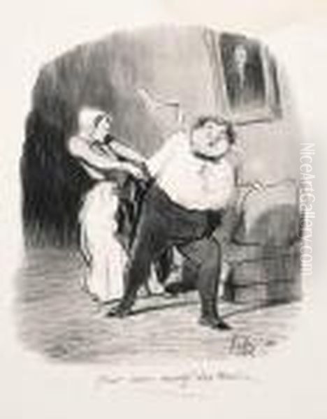 Brigand De Tailleur Oil Painting by Honore Daumier