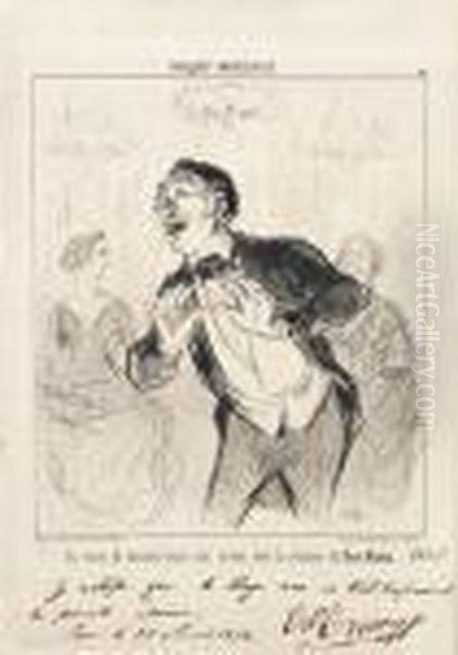 Croquis Musicaux Oil Painting by Honore Daumier