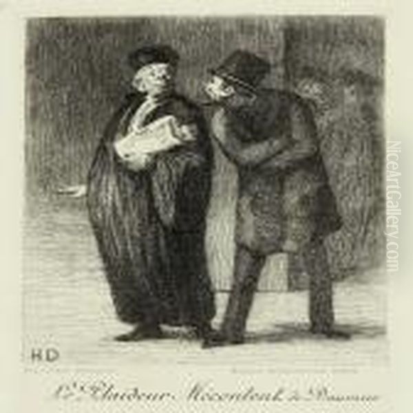 Le Plaideur Mecont Oil Painting by Honore Daumier