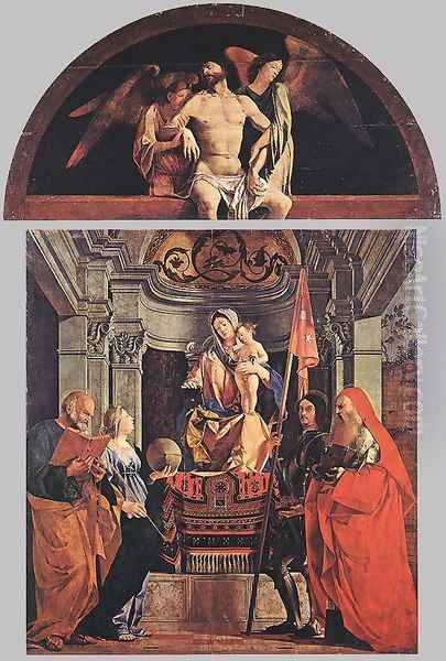 Madonna and Child with Sts Peter, Christine, Liberale, and Jerome Oil Painting by Lorenzo Lotto