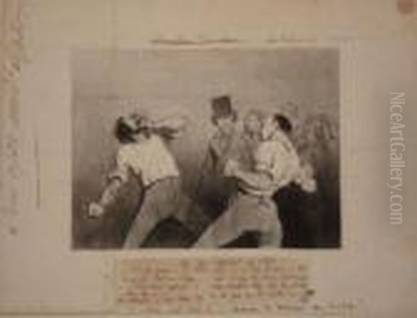 Boxe Oil Painting by Honore Daumier