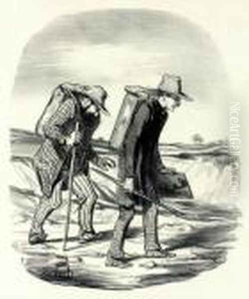 Art Et Artistes Oil Painting by Honore Daumier