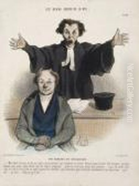 Avocat Plaidant Oil Painting by Honore Daumier