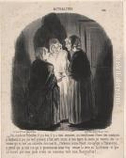 Oui, 
Madame Fribochon... Oil Painting by Honore Daumier