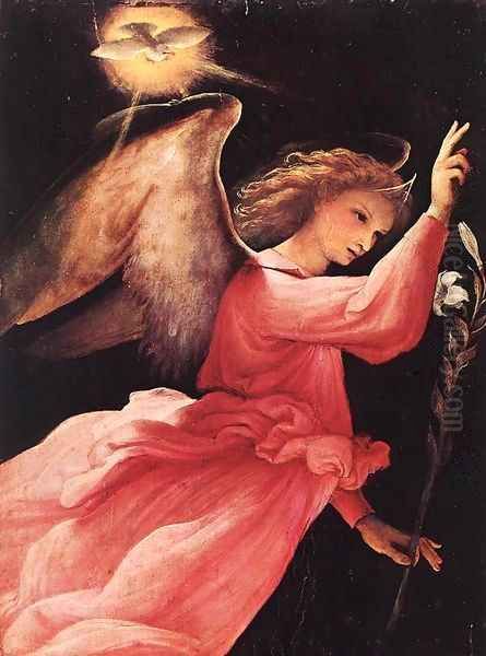 Angel Annunciating 2 Oil Painting by Lorenzo Lotto