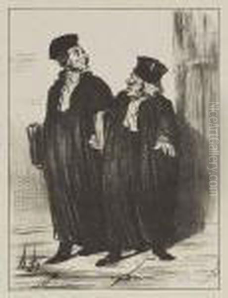 Enfin! Nous Avons Obtenu La Separation Des Biens Des Deux Epoux Oil Painting by Honore Daumier