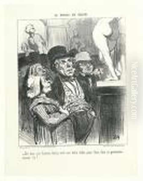 Le Public Du Salon. Oil Painting by Honore Daumier