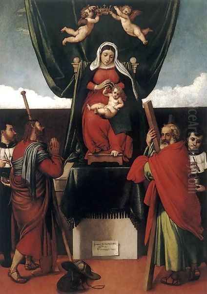 Virgin and Child with Saints Oil Painting by Lorenzo Lotto