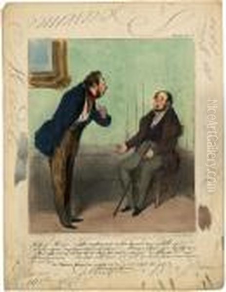 Monsieur! Monsieur! M'offrir 500 Francs Oil Painting by Honore Daumier