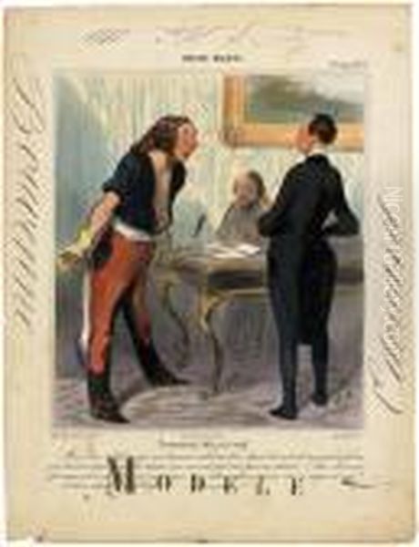 Inventaire Chez Un Veuf Oil Painting by Honore Daumier