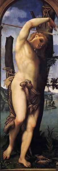 St Sebastian Oil Painting by Lorenzo Lotto