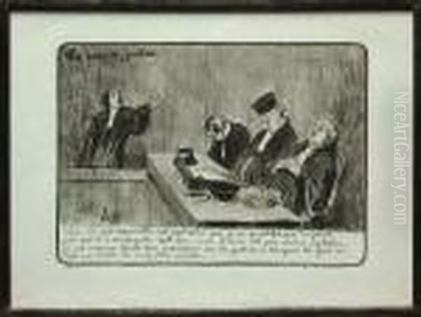 Les Jeux De Justice Oil Painting by Honore Daumier