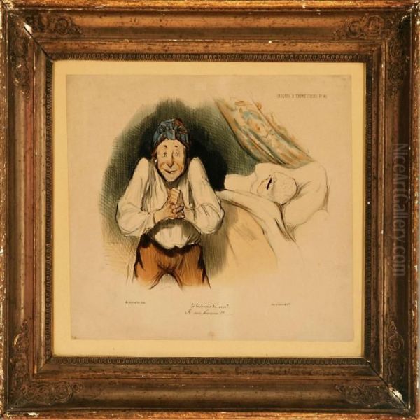 Croquis D' Expressions Oil Painting by Honore Daumier