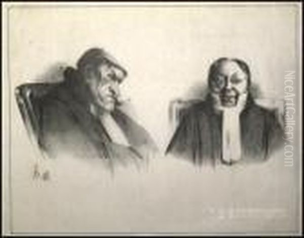 Gens De Justice Oil Painting by Honore Daumier