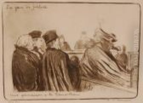 Legal Life Oil Painting by Honore Daumier