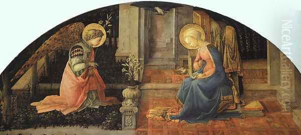 Annunciation 1448-50 Oil Painting by Fra Filippo Lippi