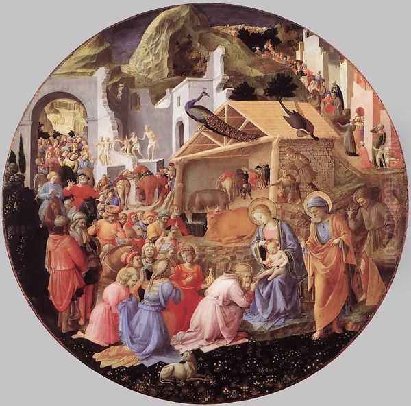 Adoration of the Magi c. 1445 Oil Painting by Fra Filippo Lippi