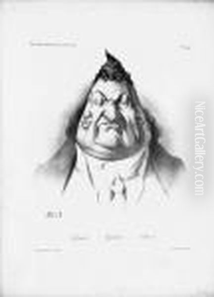 Le Passe ; Le Present ; L'avenir. (la Caricature, Pl. 349). 1834 Oil Painting by Honore Daumier