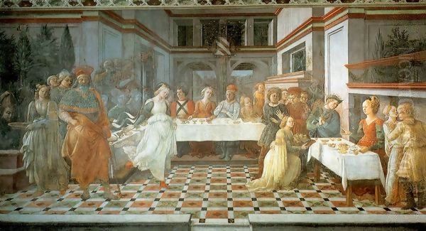 Herod's Banquet 1452-65 Oil Painting by Fra Filippo Lippi