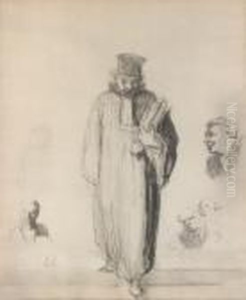 Avocat Et Etudes De Figures Oil Painting by Honore Daumier