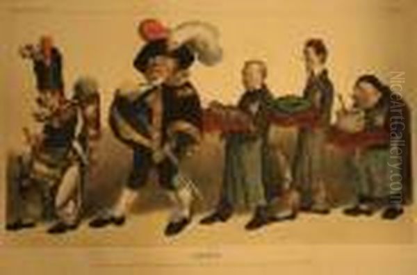 Cortege / Du Commandant General Des Apothicaires? (la Caricature, Pl. 299-300). 1833. Oil Painting by Honore Daumier