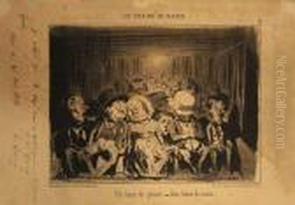 Un Train De Plaisir - Deux Heures Du Matin (les Trains De Plaisir, Pl. 6). 1852. Oil Painting by Honore Daumier