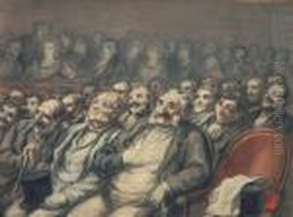 Konsertpublik Oil Painting by Honore Daumier