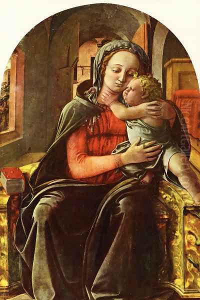 Madonna Enthroned Oil Painting by Fra Filippo Lippi