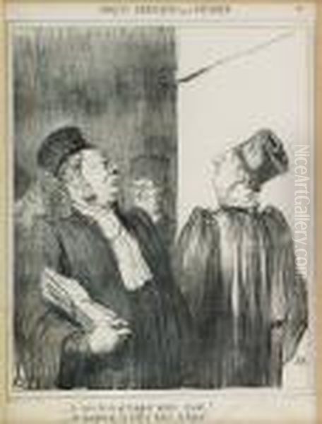 Je Vais Bien Arranger Votre Client!... Oil Painting by Honore Daumier