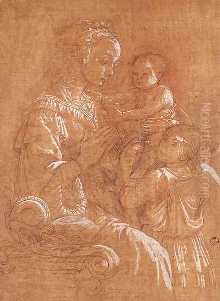 Madonna with the Child and two Angels Oil Painting by Fra Filippo Lippi