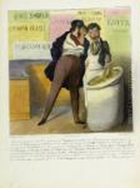 Fais Bien Attention !! ... - Monsieur, Je Meprise Le Charlatanisme De L'affiche. Oil Painting by Honore Daumier