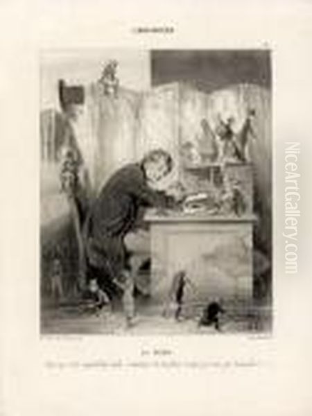 L'imagination, Pl. 1, 2 Et 3. 1843-1844. Oil Painting by Honore Daumier