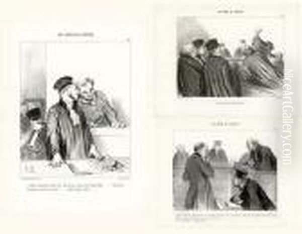 Les Gens De Justice, Pl. 1 A 34. 1845-1848. Oil Painting by Honore Daumier