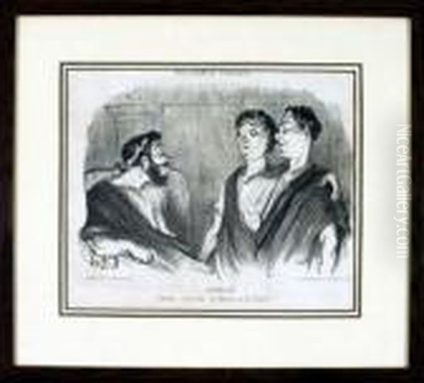 Karikatur - Heraclius Oil Painting by Honore Daumier