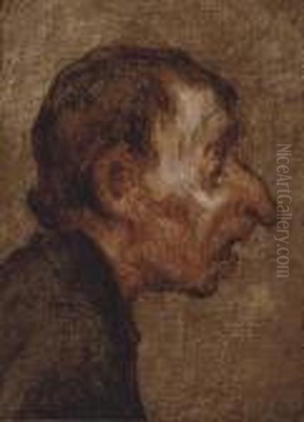 Tete D'homme Oil Painting by Honore Daumier