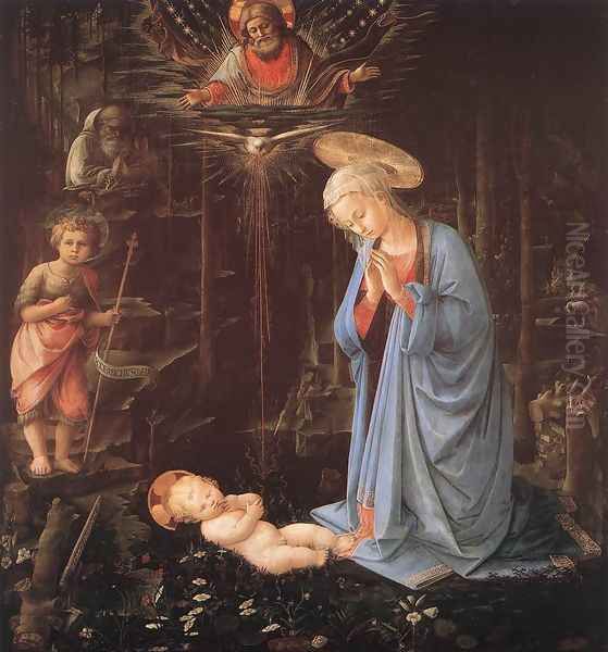 Madonna in the Forest c. 1460 Oil Painting by Fra Filippo Lippi