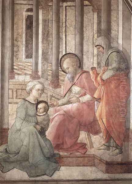 Birth and Naming St John (detail) 1452-65 Oil Painting by Fra Filippo Lippi