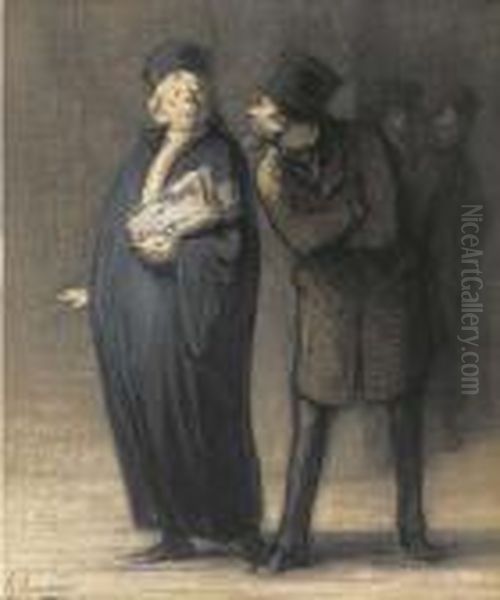 Le Plaideur Mecontent Oil Painting by Honore Daumier