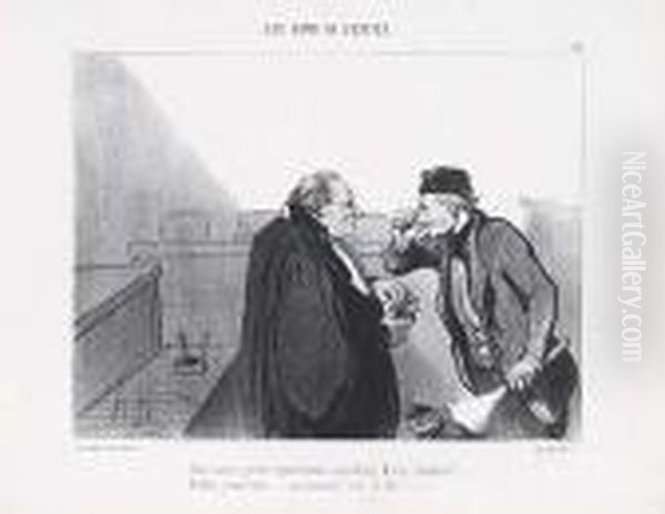 Nous Avons Grande Representation Aujourd'hui Oil Painting by Honore Daumier