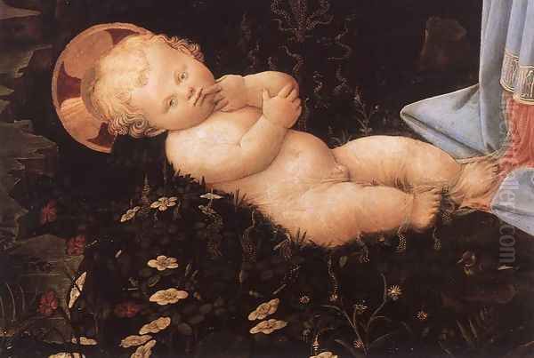 Madonna in the Forest (detail) c. 1460 Oil Painting by Fra Filippo Lippi