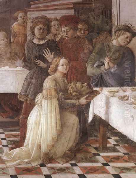 Herod's Banquet (detail-2) 1452-65 Oil Painting by Fra Filippo Lippi