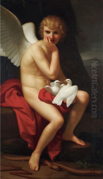 Cupid Chastised Oil Painting by Jacques Louis David