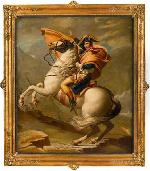 Napoleon Crossing The Alps Oil Painting by Jacques Louis David