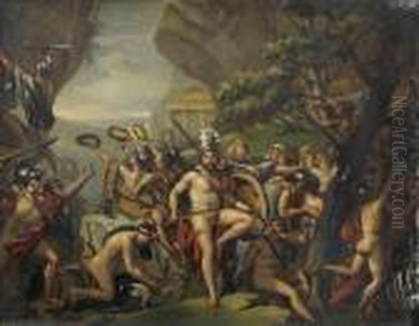 Leonidas Aux Thermopyles Oil Painting by Jacques Louis David