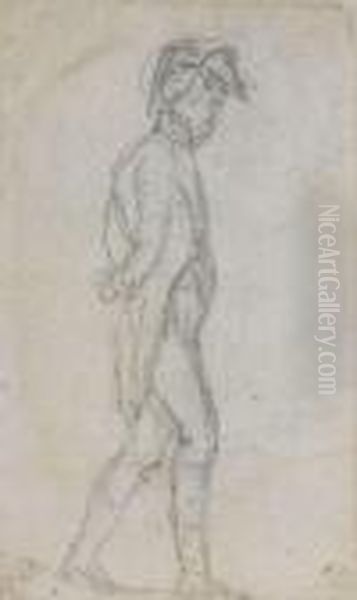 Croquis, Silhouette Presumee De Bonaparte Oil Painting by Jacques Louis David