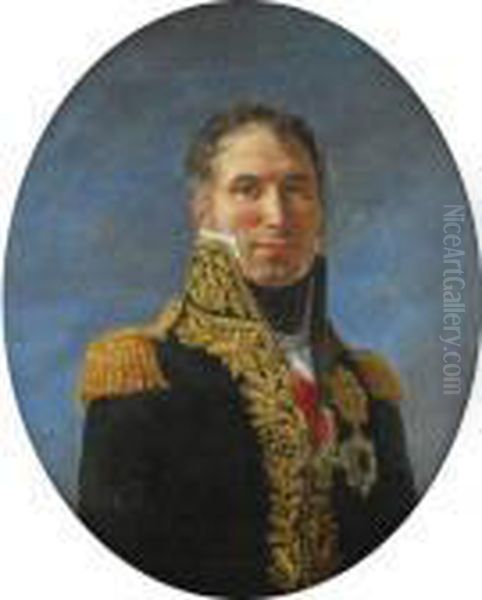 Portrait Of General Claude Carra De Saint-cyr (1756-1834) Oil Painting by Jacques Louis David