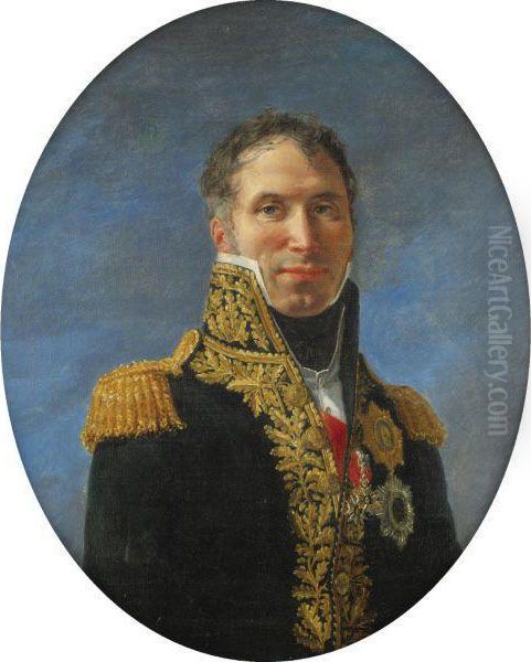 Portrait Of General Claude Carra De Saint-cyr Oil Painting by Jacques Louis David