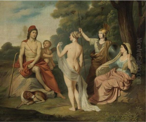 The Judgment Of Paris Oil Painting by Jacques Louis David