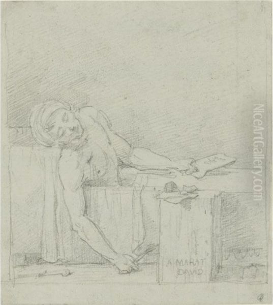 The Death Of Marat Oil Painting by Jacques Louis David