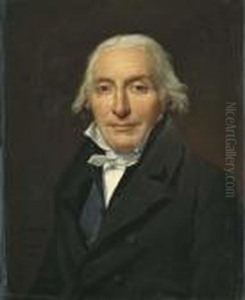 Portrait De Jean-pierre Delahaye Oil Painting by Jacques Louis David